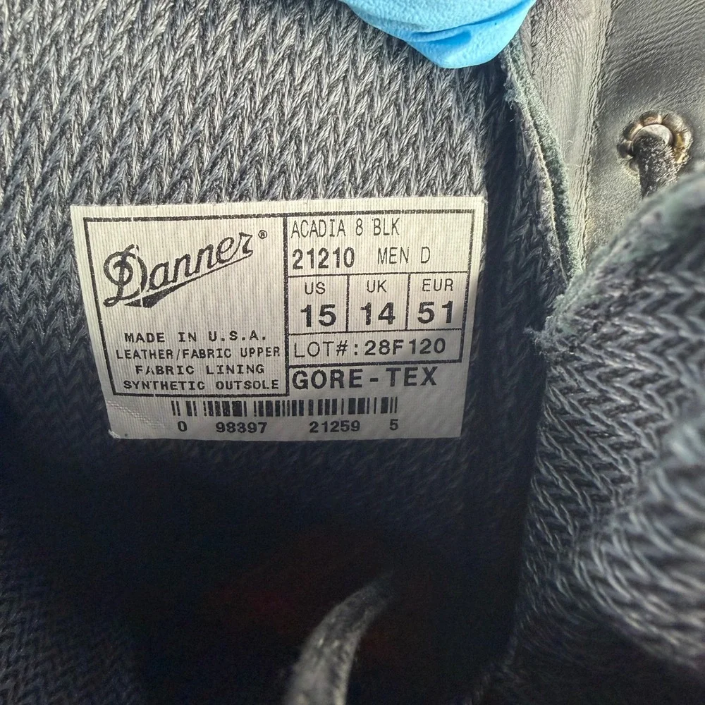 Danner Acadia Boots Mens 15 Black Leather Gore-Tex Tactical Combat USA 21210